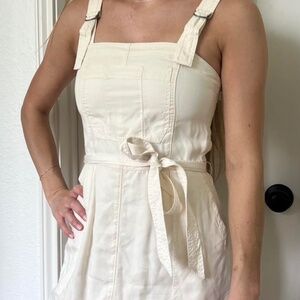 NEW Abercrombie White Overall Dress Size MT